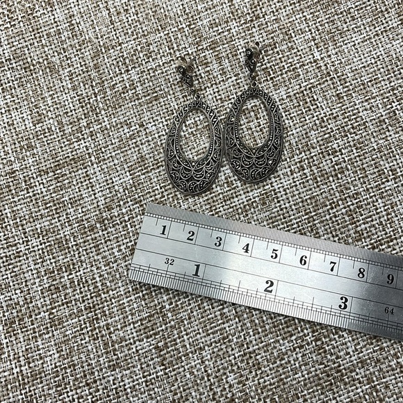 Vintage Brand Sterling Silver Marcasite Matching Earrings - Picture 8 of 11